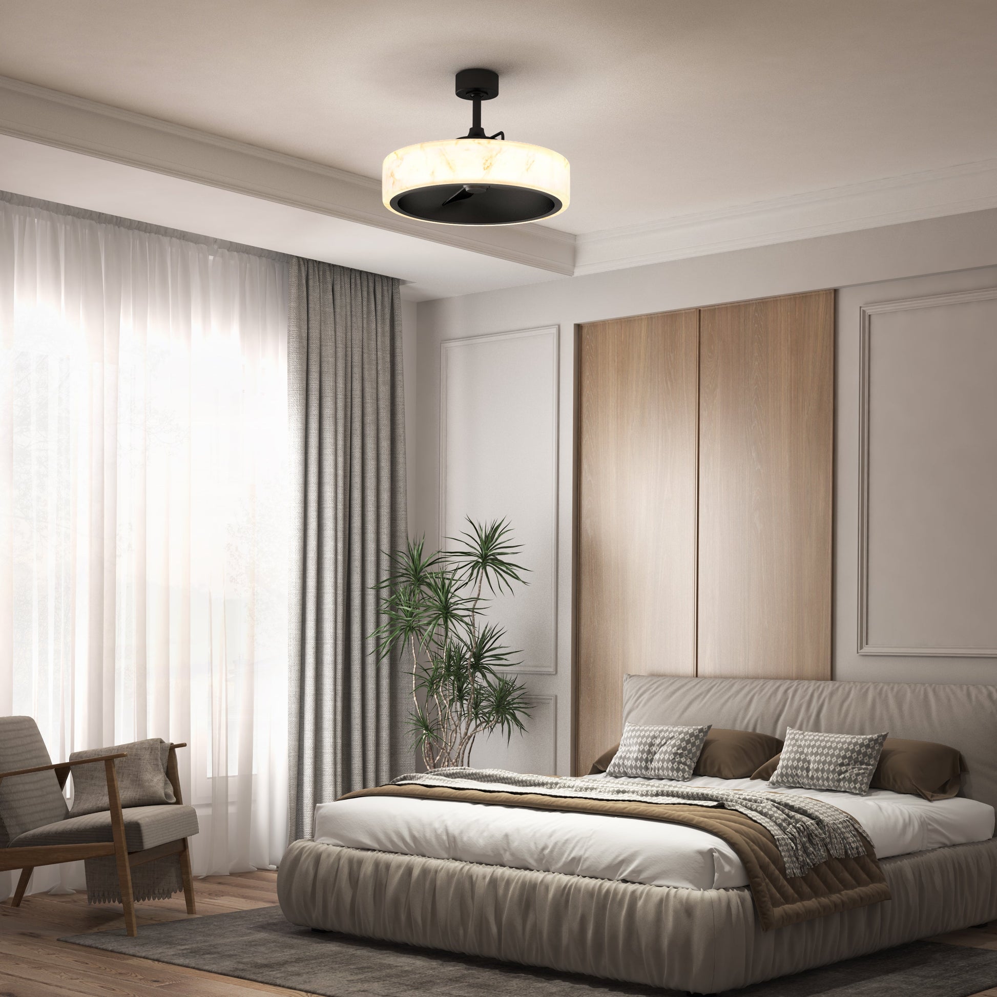 LED Modern Ceiling Fan | 23 in. with Remote Control & Dimmable Light 1
