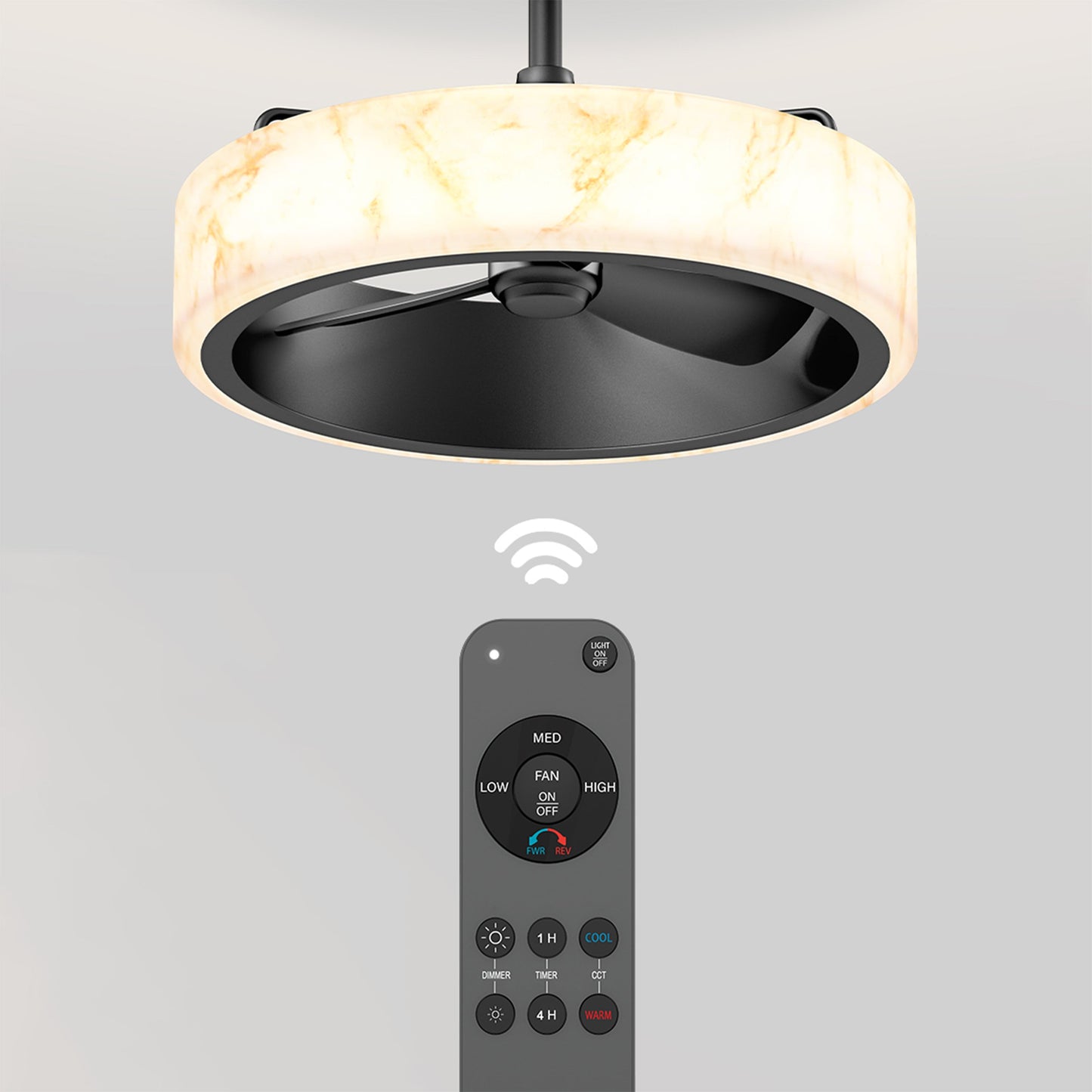 LED Modern Ceiling Fan | 23 in. with Remote Control & Dimmable Light 5