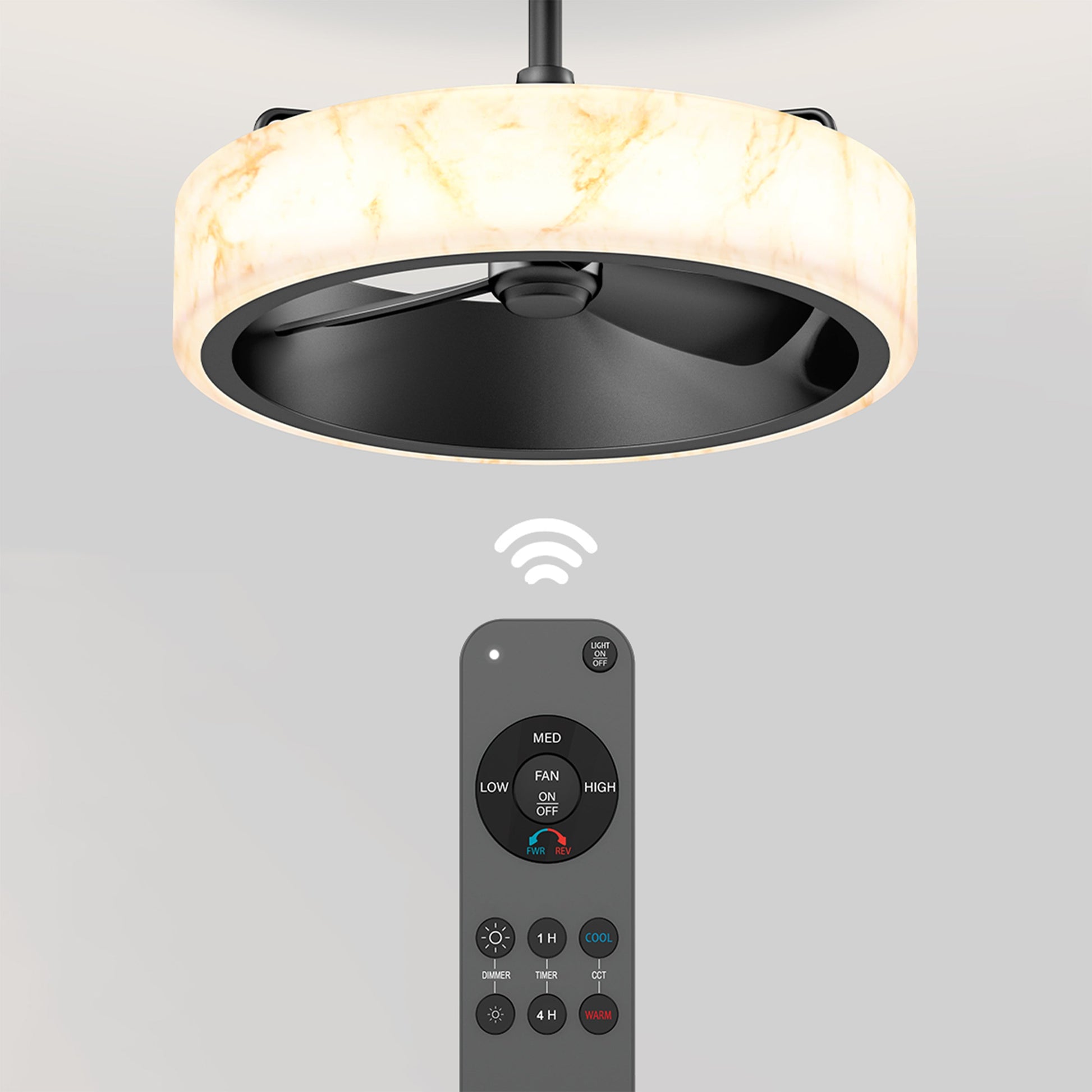 LED Modern Ceiling Fan | 23 in. with Remote Control & Dimmable Light 5