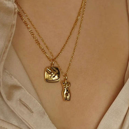 La Femme Necklace | Elegant 18K Plated Brass with Adjustable Length 4