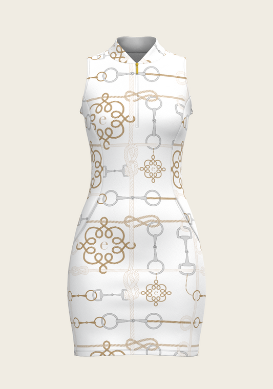 White Cable Golf Dress