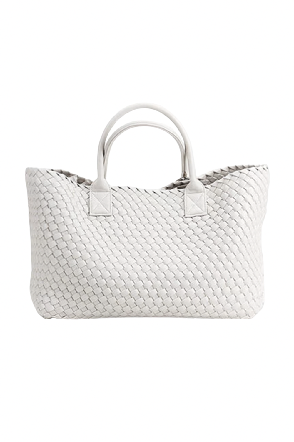 Large Woven Faux Leather Tote Bag | Spacious Design with Soft Handles 1