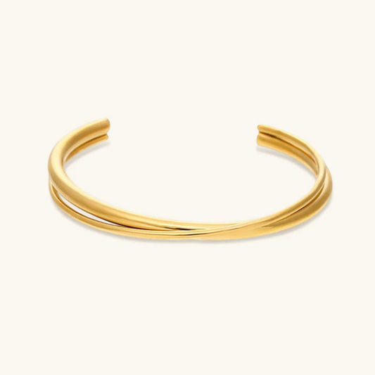 Layered Gold Bangle | Ethically Sourced Stainless Steel with 18k Gold Finish 0