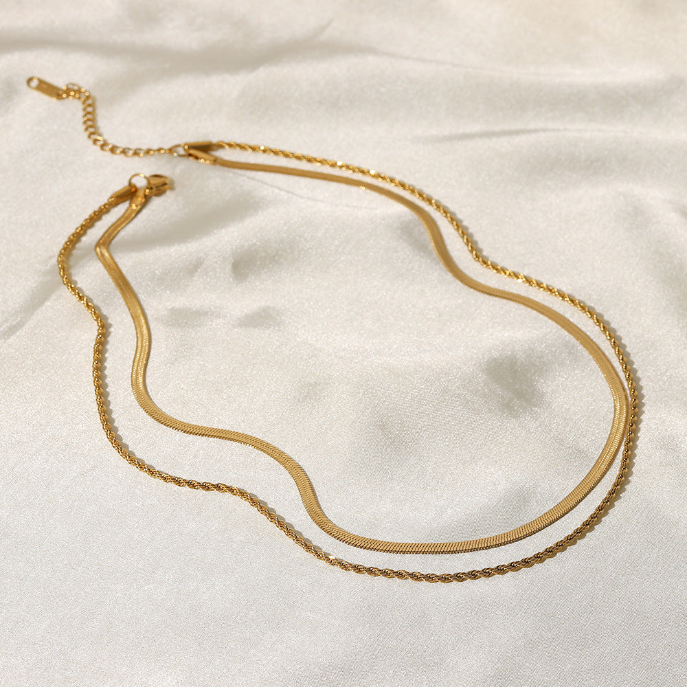 Layered Gold Chain Necklace | Ethically Sourced Stainless Steel with 18k Gold Finish 5