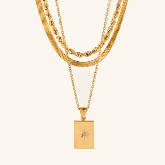 Layered Gold Necklace | Durable Stainless Steel-Plated 18k Gold Chains 0