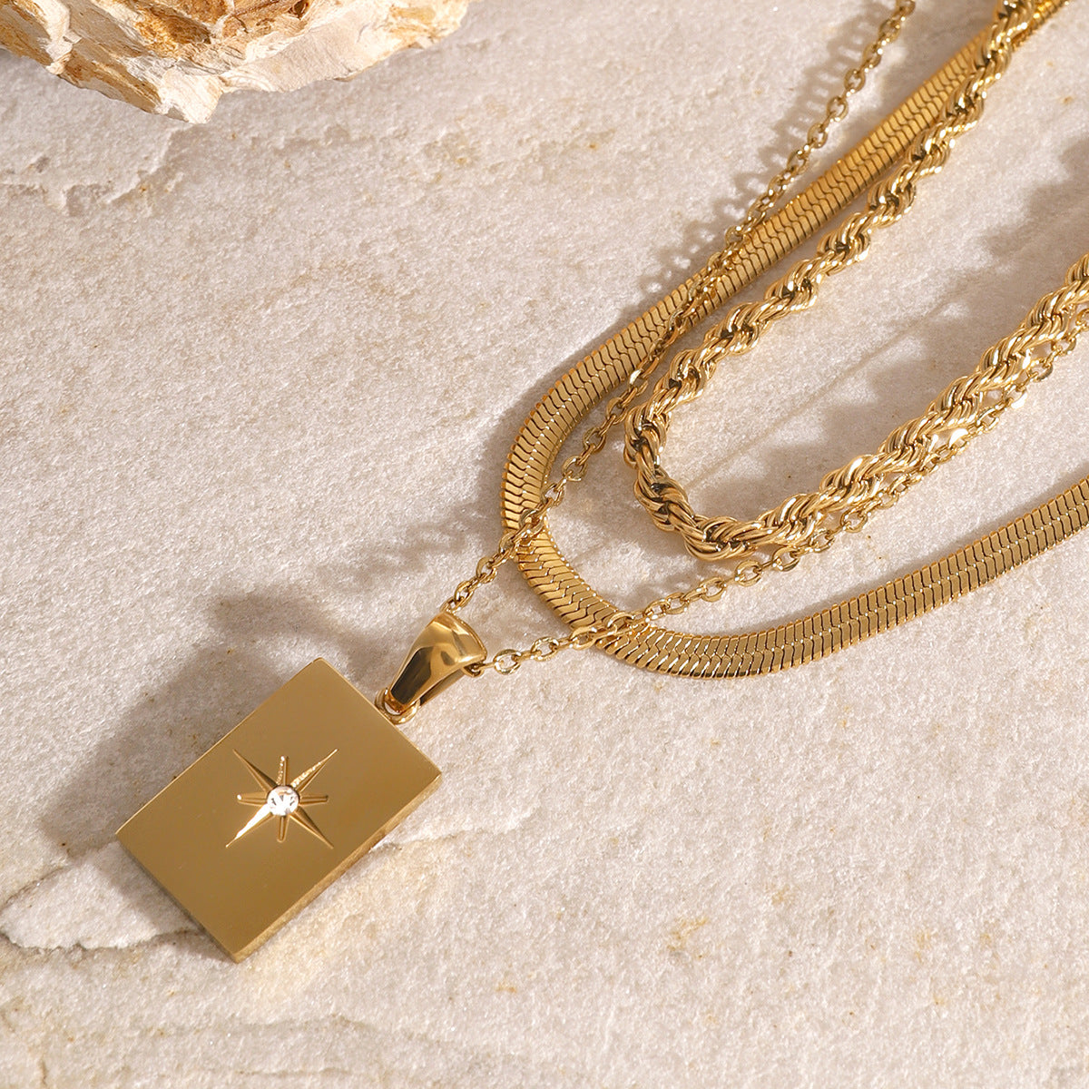 Layered Gold Necklace | Durable Stainless Steel-Plated 18k Gold Chains 3