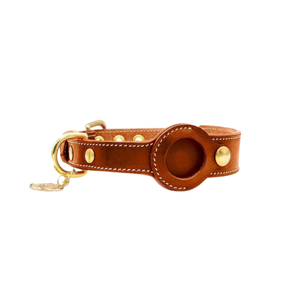 Leather Dog Collar | Durable Design with Real-Time Apple AirTag Tracker 0