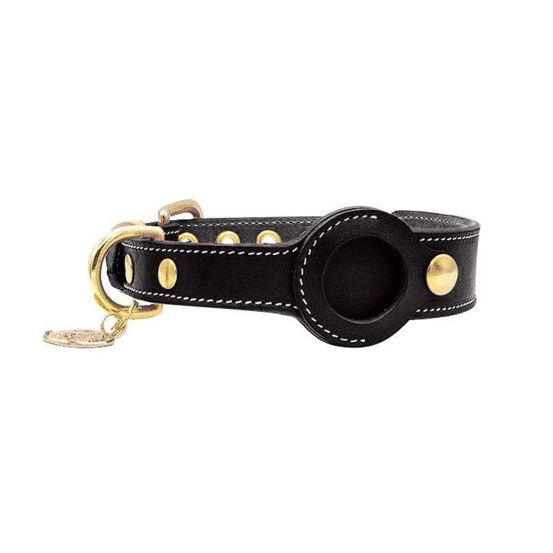 Leather Dog Collar | Durable Design with Real-Time Apple AirTag Tracker 3
