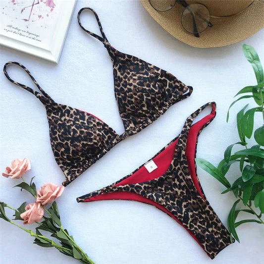 Leopard Print Bikini Set | Stylish and Flattering Fit for Beach Days 0