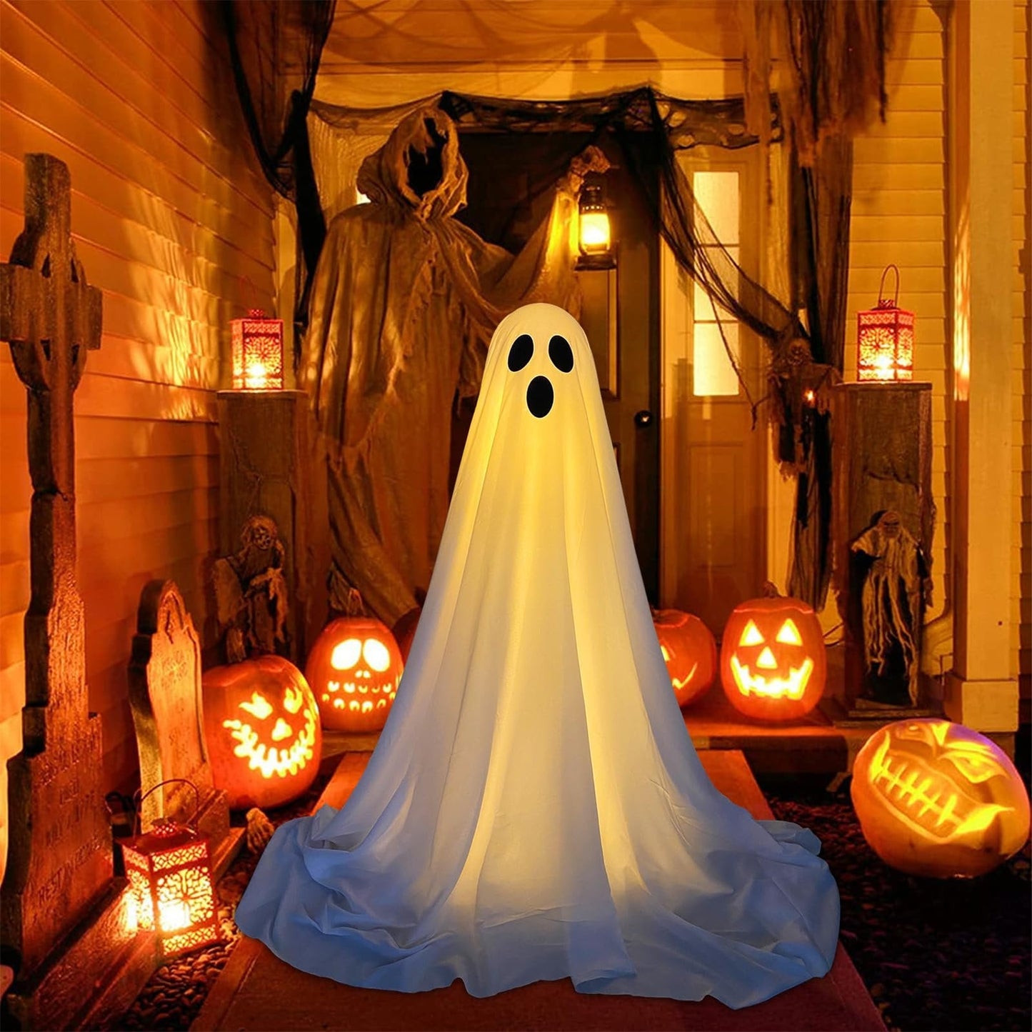 Lighted Halloween Ghost Decoration | 83-Inch Indoor Outdoor Display 0
