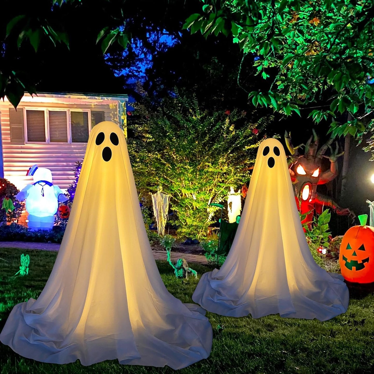 Lighted Halloween Ghost Decoration | 83-Inch Indoor Outdoor Display 2