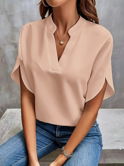Lightweight Blouse | Tailored V-Neck Design with Cap Sleeves 5