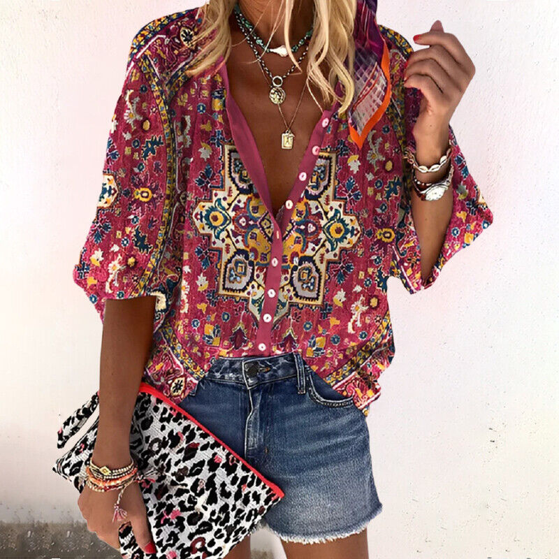 Lightweight Boho Blouse | Effortless V-Neck Design 2