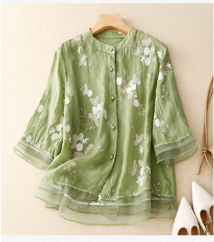 Lightweight Cotton Blouse | Breathable Floral Design 0