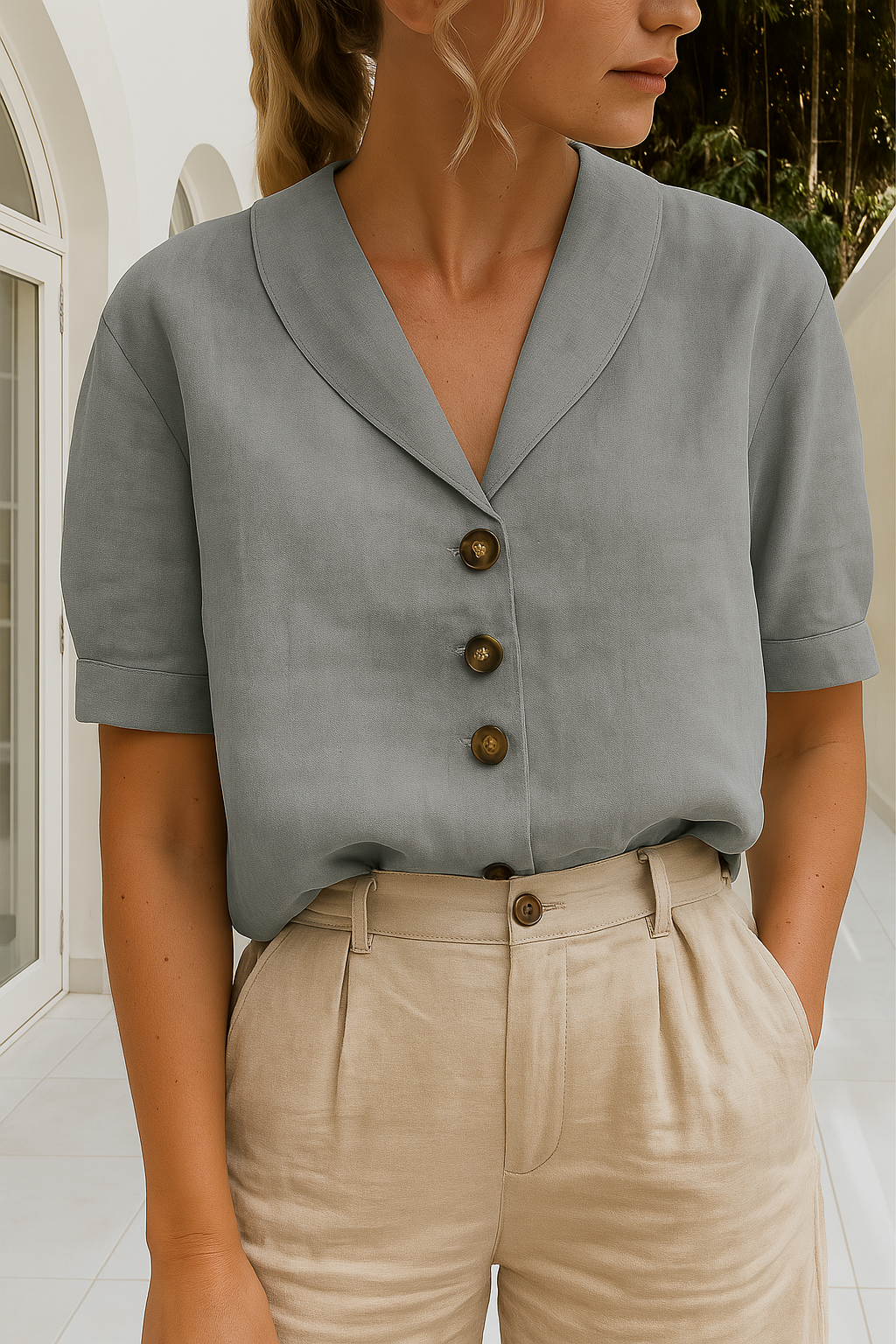 Lightweight Draped Blouse | Breathable Fabric Design 3