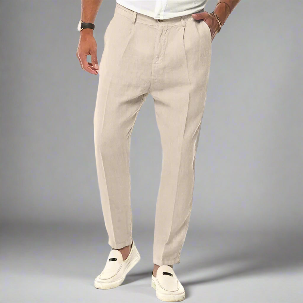 Lightweight Linen Trousers | Breathable Fabric with Tapered Fit for Women 1