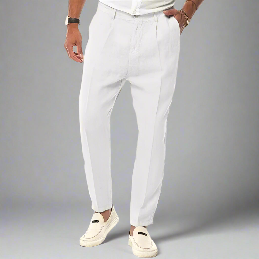 Lightweight Linen Trousers | Breathable Fabric with Tapered Fit for Women 2