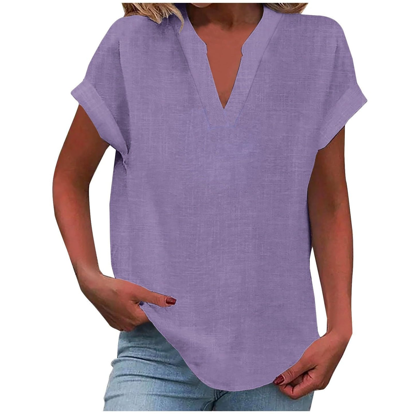 Lightweight V-Neck Blouse | Effortless Draped Design 0