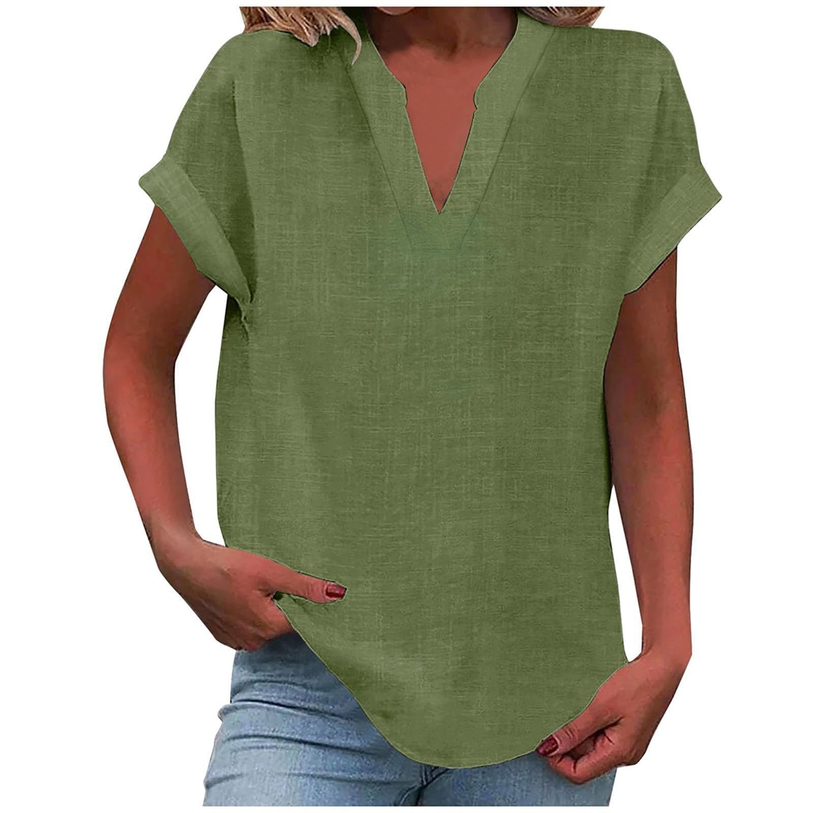 Lightweight V-Neck Blouse | Effortless Draped Design 11
