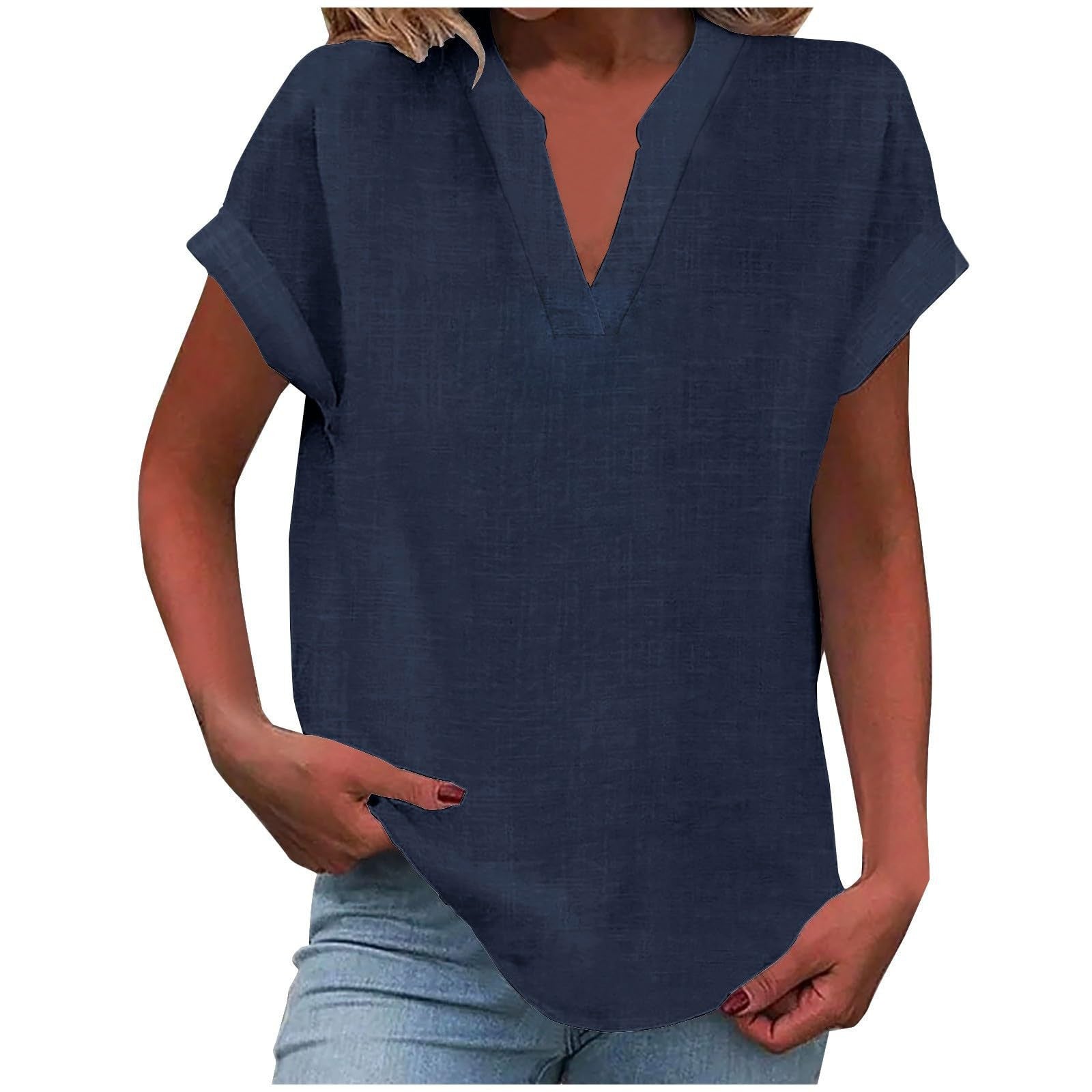 Lightweight V-Neck Blouse | Effortless Draped Design 12
