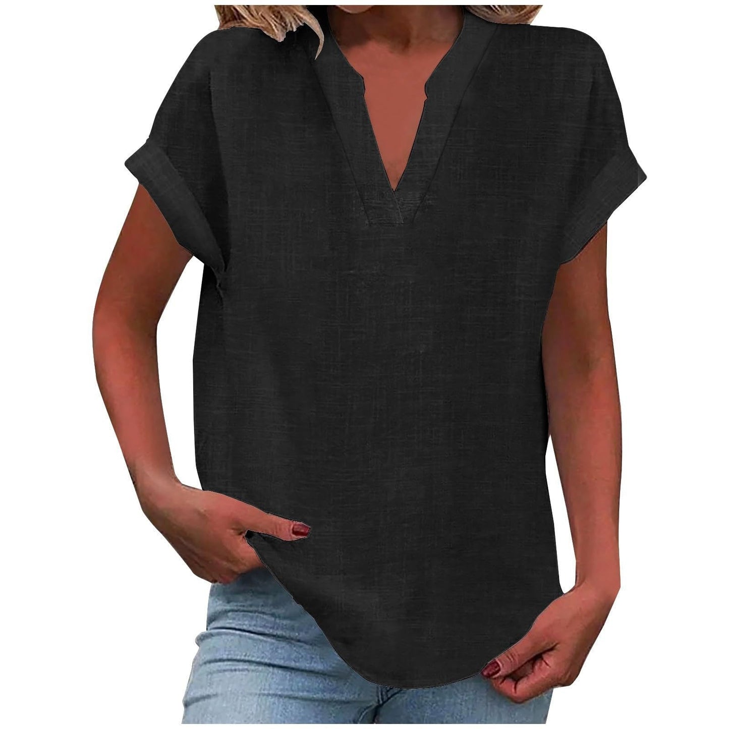 Lightweight V-Neck Blouse | Effortless Draped Design 13