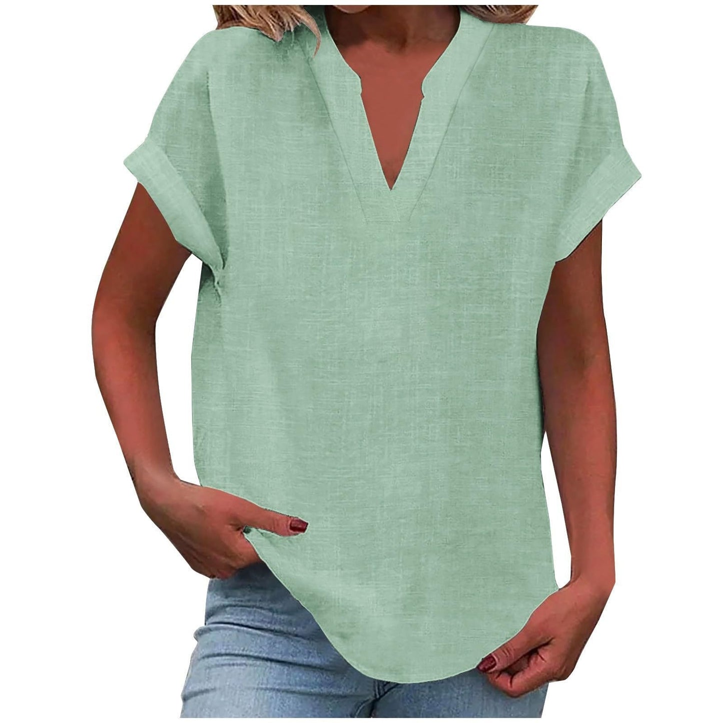 Lightweight V-Neck Blouse | Effortless Draped Design 5