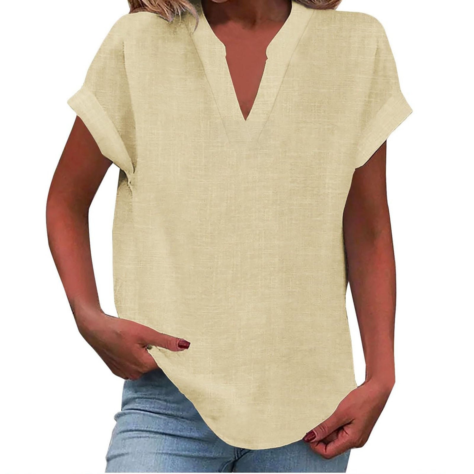 Lightweight V-Neck Blouse | Effortless Draped Design 6