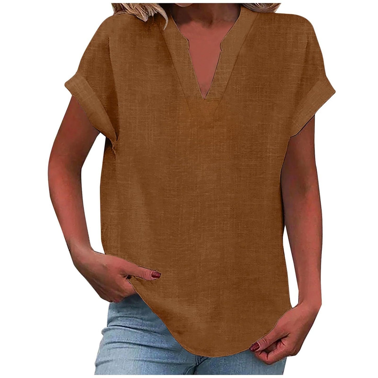 Lightweight V-Neck Blouse | Effortless Draped Design 9