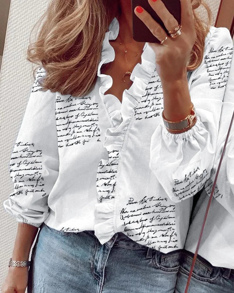 Lightweight Women's Blouse | Ruffled Puff Sleeve Design 5
