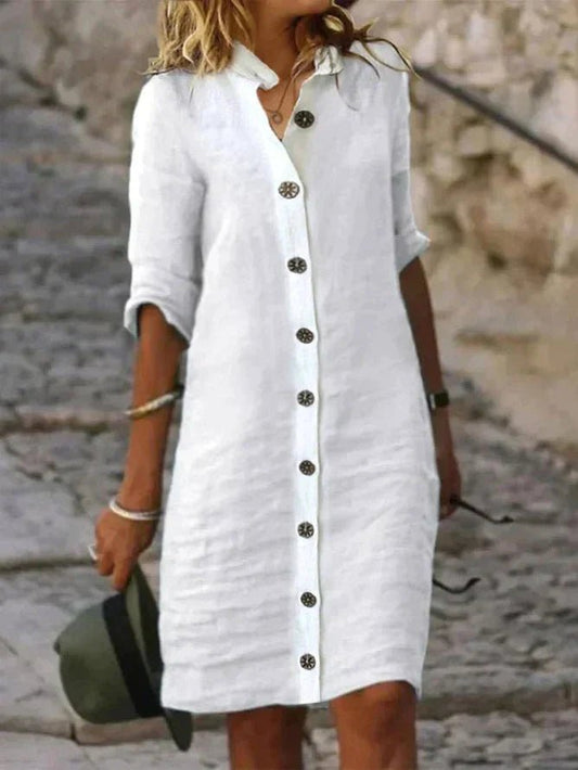 Lightweight Women's Dress | Classic Button Closure with Flowing Fit 0