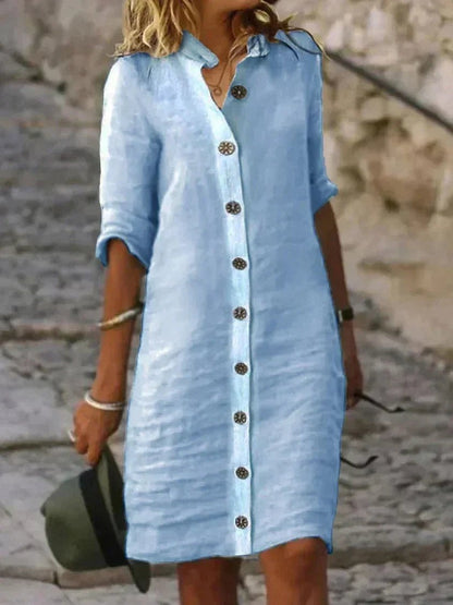 Lightweight Women's Dress | Classic Button Closure with Flowing Fit 3