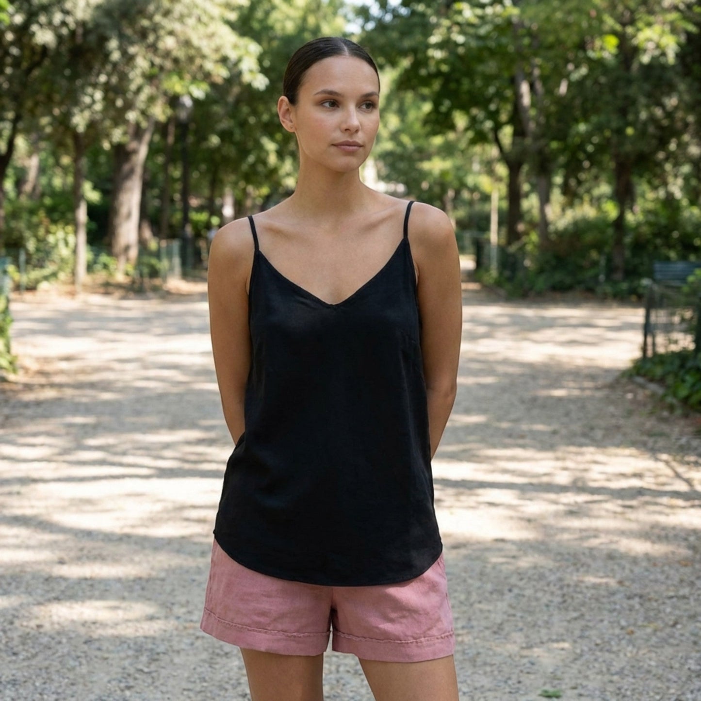 Linen Tank Top | Breathable Spaghetti Strap Design 3