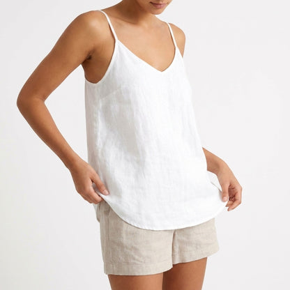 Linen Tank Top | Breathable Spaghetti Strap Design 6