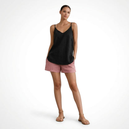 Linen Tank Top | Breathable Spaghetti Strap Design 7