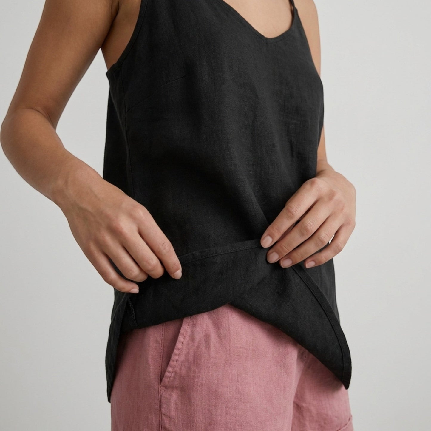 Linen Tank Top | Breathable Spaghetti Strap Design 8