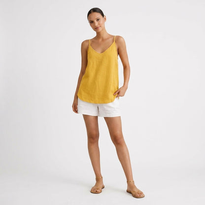 Linen Tank Top | Breathable Spaghetti Strap Design 9