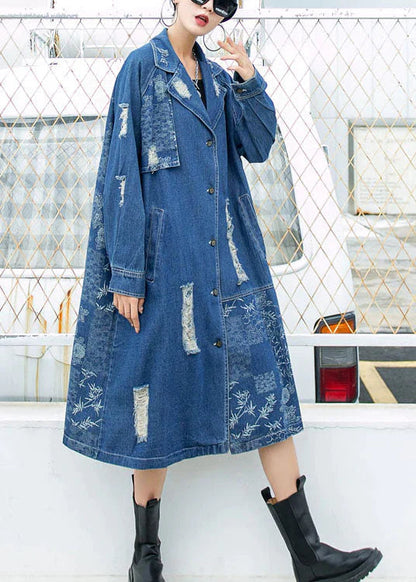 Long Denim Coat | Trendy Long Denim Jacket with Pockets and Comfortable Fit 1