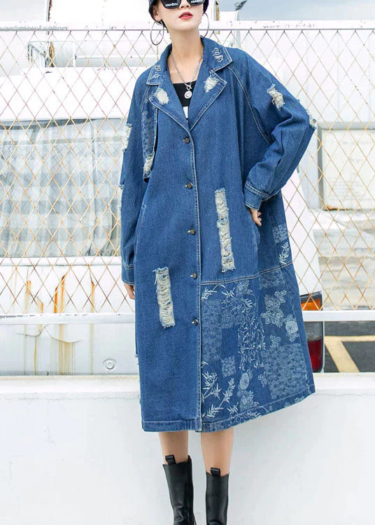 Long Denim Coat | Trendy Long Denim Jacket with Pockets and Comfortable Fit 2