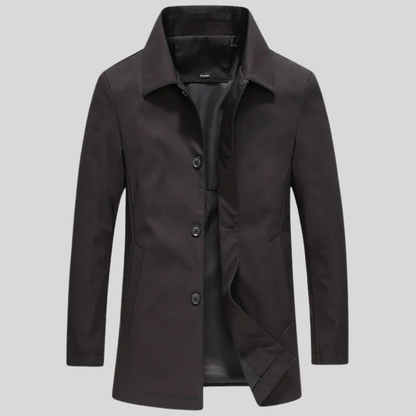 Long Overcoat | Windproof Men's Coat with Modern Fit 0
