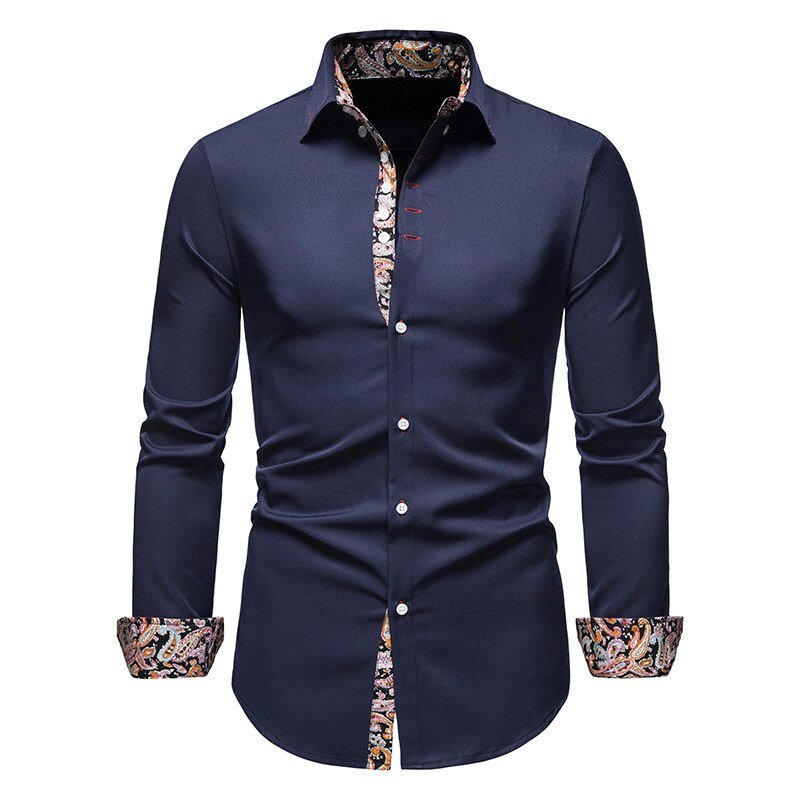 Long Sleeve Paisley Shirt | Bold Pattern for Smart-Casual Style 1