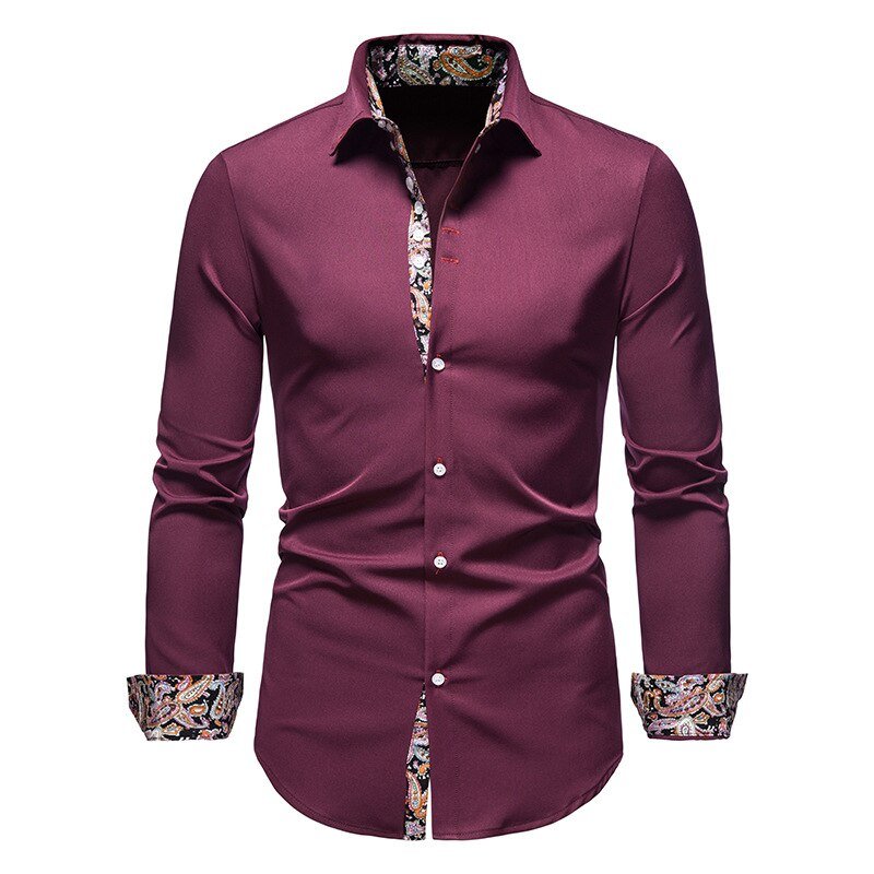 Long Sleeve Paisley Shirt | Bold Pattern for Smart-Casual Style 2