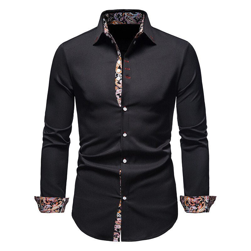 Long Sleeve Paisley Shirt | Bold Pattern for Smart-Casual Style 3
