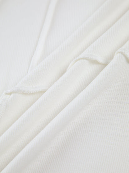Long Sleeve Slim Fit Top | Ribbed Crew Neck with Slight Stretch 3