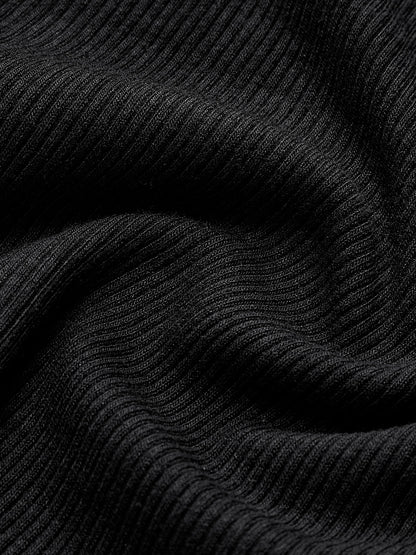 Long Sleeve Slim Fit Top | Ribbed Crew Neck with Slight Stretch 6