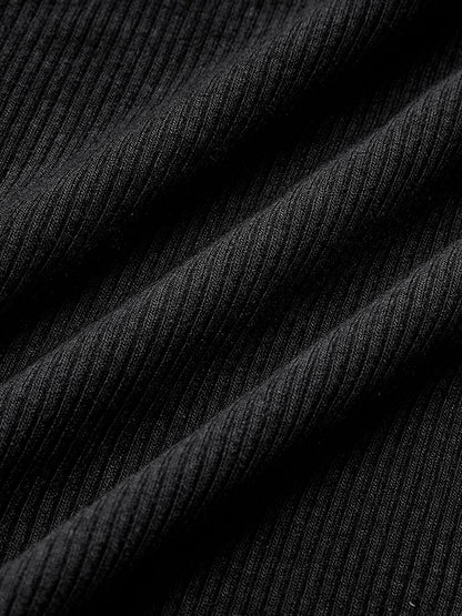 Long Sleeve Slim Fit Top | Ribbed Crew Neck with Slight Stretch 7