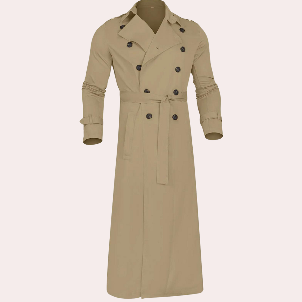 Longline Trench Coat | Water-Resistant Design for Men 1