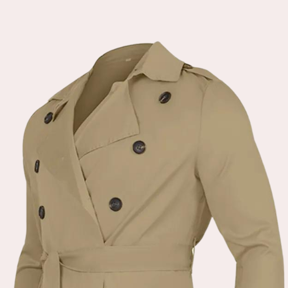 Longline Trench Coat | Water-Resistant Design for Men 3