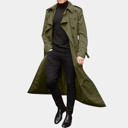 Longline Trench Coat | Water-Resistant Design for Men 5