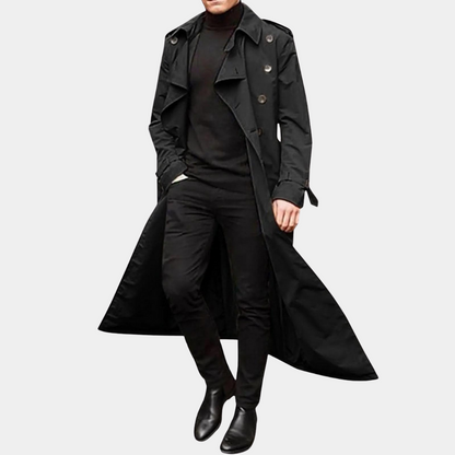 Longline Trench Coat | Water-Resistant Design for Men 6