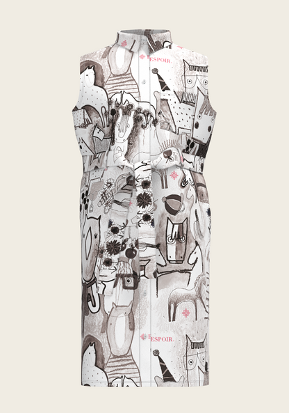 The Horse Fair Monochrome Sleeveless Shirt Dress